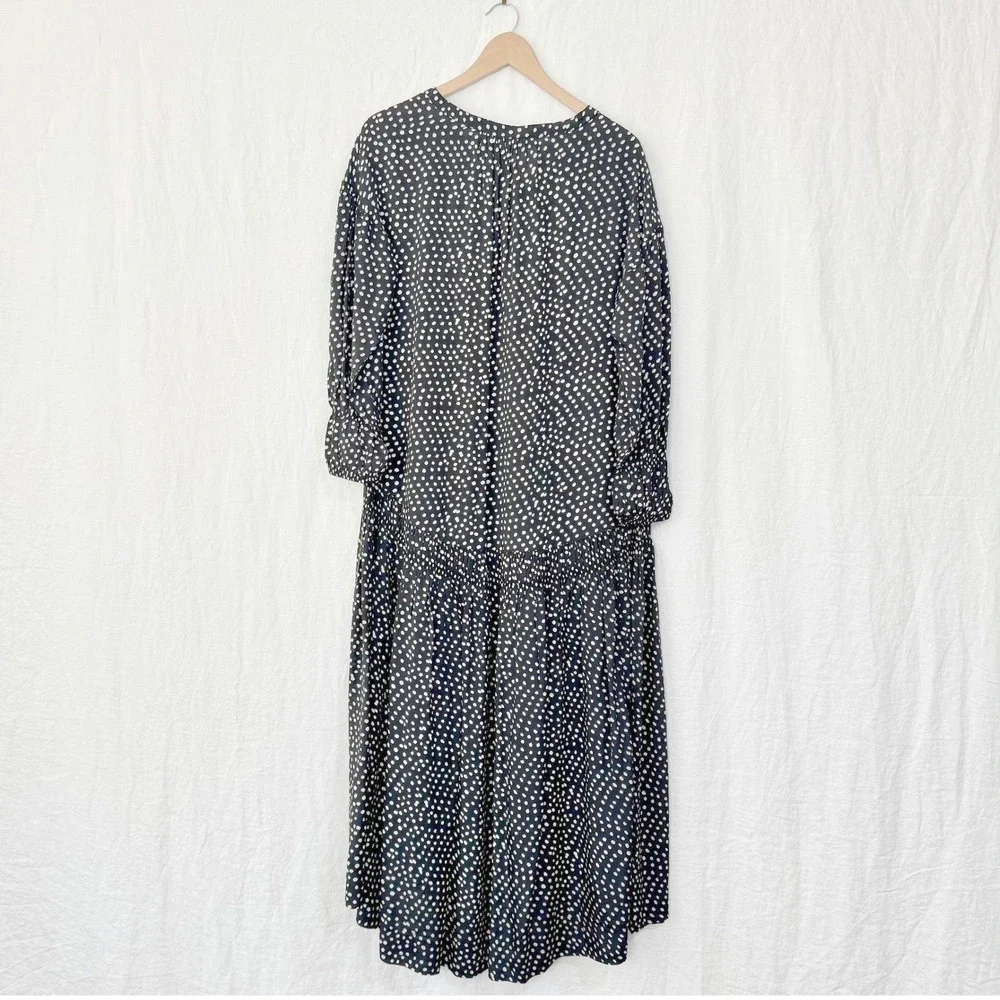 Apiece Apart Ela Maxi‎ Dress French Girl Black White Polka Dot Viscose Small